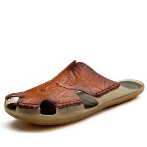 Men's Leather Beach Sandals - Non-Slip, Comfortable, Summer Shoes - FREE SHIPPING