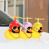 Car Cute Little Yellow Duck With Helmet